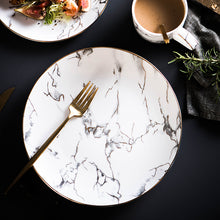 Cargar imagen en el visor de la galería, Marbled creative steak plate with simple ins style
