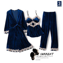 Carregar imagem no visualizador da galeria, Autumn and winter cashmere three-piece sexy home pajama suit
