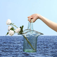 Charger l&#39;image dans la galerie, Nordic glass decoration transparent creative basket bag vase
