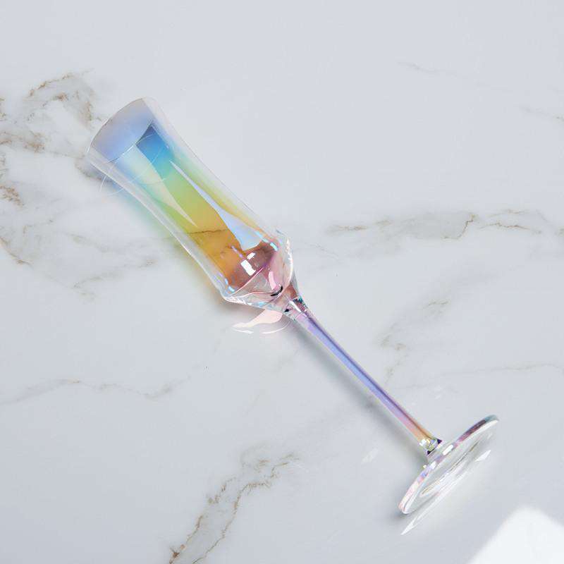 Ins goblet rainbow cup colorful crystal champagne wine glass