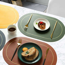 将图片加载到图库查看器，Pvc Oval Heat Pad Double Sides Leather Table Mat
