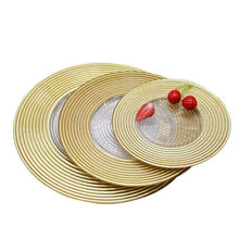 Cargar imagen en el visor de la galería, Golden rim straw hat pattern glass plate Nordic wedding plate
