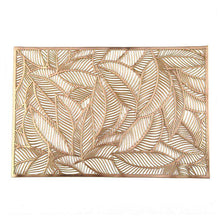 Charger l&#39;image dans la galerie, PVC bronzing leaves hollow ed out heat insulation table mat
