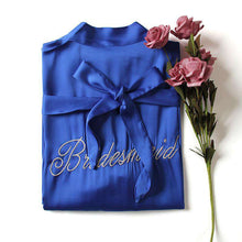 Cargar imagen en el visor de la galería, Silk nightgown ladies lace up bride/bridesmaid nightdress
