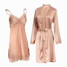 Carregar imagem no visualizador da galeria, Two-piece sexy classic silk nightgown &amp;nightdress
