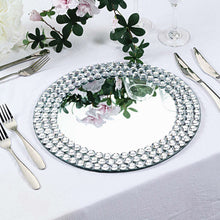 Charger l&#39;image dans la galerie, Wedding Diamond mirror plate, diamond plate, mirror plate, glass decorative plate
