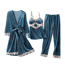 Carregar imagem no visualizador da galeria, Autumn and winter cashmere three-piece sexy home pajama suit
