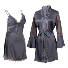 将图片加载到图库查看器，2021 silk nightgown nightdress two-piece sexy suspender suit
