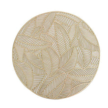 Charger l&#39;image dans la galerie, PVC bronzing leaves hollow ed out heat insulation table mat
