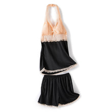 将图片加载到图库查看器，Lace suspender shorts two-piece sexy set with chest pad
