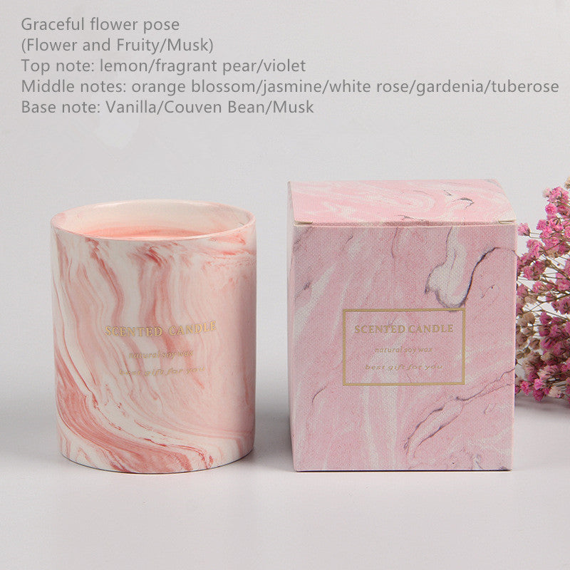 Exquisite Marbled Ceramic Cup Aromatherapy Candle