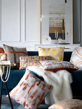 Cargar imagen en el visor de la galería, Light luxury orange jacquard pillow home soft cushion
