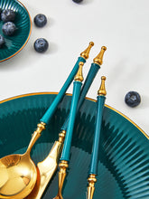 将图片加载到图库查看器，Malachite Green 304 Stainless Steel Western Steak Cutlery Set
