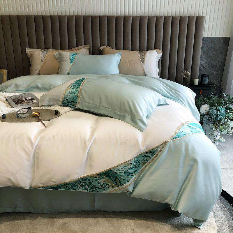 Nordic 100's solid embroidery Tencel four-piece bedding