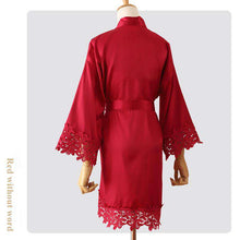 Cargar imagen en el visor de la galería, Bride and bridesmaid sexy lace silk dressing gown
