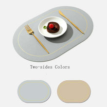 将图片加载到图库查看器，Pvc Oval Heat Pad Double Sides Leather Table Mat
