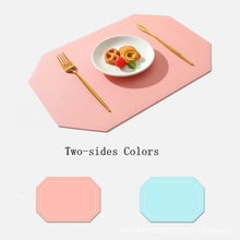 将图片加载到图库查看器，Pvc Irregular Heat Pad Double Sides Leather Table Mat
