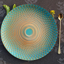 将图片加载到图库查看器，Electroplating glass plate ins tableware hotel supplies plate emerald sparkle
