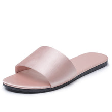 Cargar imagen en el visor de la galería, Bride and bridesmaid silk satin soft pure color simple Slippers
