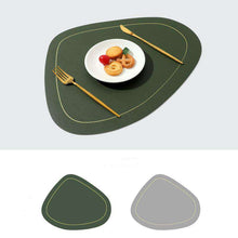 将图片加载到图库查看器，Pvc Irregular Heat Pad Double Sides Leather Table Mat
