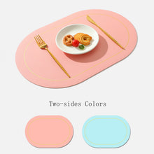 Carregar imagem no visualizador da galeria, Pvc Oval Heat Pad Double Sides Leather Table Mat
