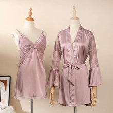 Carregar imagem no visualizador da galeria, 2021 silk nightgown nightdress two-piece sexy suspender suit
