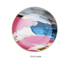 Cargar imagen en el visor de la galería, Watercolor art Nordic creative unique popular ins dessert plate
