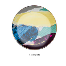 将图片加载到图库查看器，Watercolor art Nordic creative unique popular ins dessert plate
