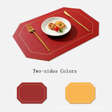 将图片加载到图库查看器，Pvc Irregular Heat Pad Double Sides Leather Table Mat
