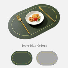 将图片加载到图库查看器，Pvc Oval Heat Pad Double Sides Leather Table Mat
