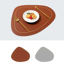 Cargar imagen en el visor de la galería, Pvc Irregular Heat Pad Double Sides Leather Table Mat
