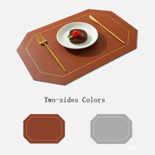 将图片加载到图库查看器，Pvc Irregular Heat Pad Double Sides Leather Table Mat
