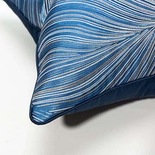 Carregar imagem no visualizador da galeria, BLUE LINE FEATHER PATTERN OUTLINE IN GOLD PILLOW CUSHION CASE
