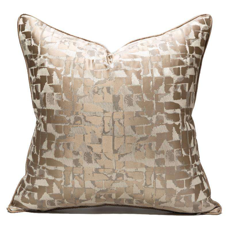 MODERN JACQUARD ALL-MATCH CHECKERED BROWN PILLOWCASE