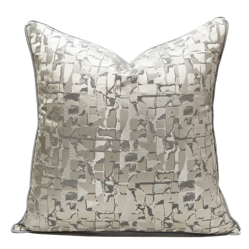 UNIQUE DESIGNER STYLE SMALL GRID SILVER GRAY PILLOWCASE