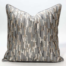 Cargar imagen en el visor de la galería, EMBELLISHED LIVING SILVER HOME DECO PLAID GREY PILLOWCASE
