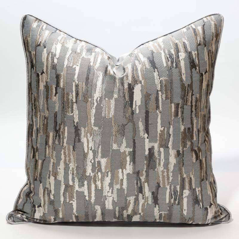 EMBELLISHED LIVING SILVER HOME DECO PLAID GREY PILLOWCASE