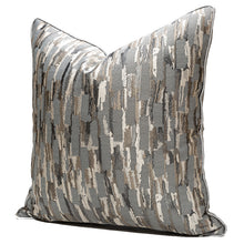 Cargar imagen en el visor de la galería, EMBELLISHED LIVING SILVER HOME DECO PLAID GREY PILLOWCASE
