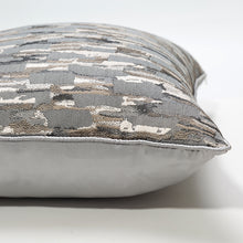 Cargar imagen en el visor de la galería, EMBELLISHED LIVING SILVER HOME DECO PLAID GREY PILLOWCASE
