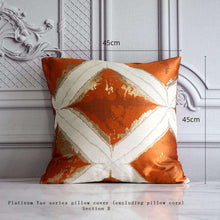 Cargar imagen en el visor de la galería, Light luxury orange jacquard pillow home soft cushion
