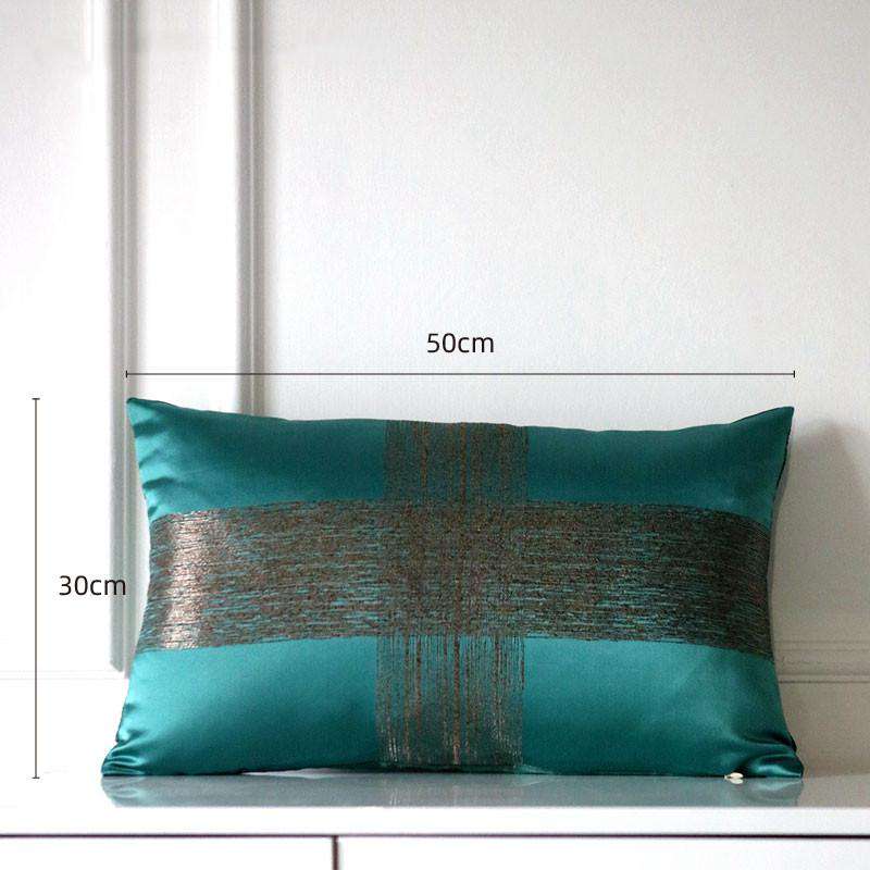 Dark green satin jacquard pillowcase