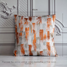 Cargar imagen en el visor de la galería, Light luxury orange jacquard pillow home soft cushion
