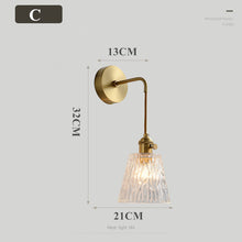 Carregar imagem no visualizador da galeria, Modern minimalist Living/ Bedroom copper glass wall lamp
