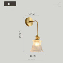 Carregar imagem no visualizador da galeria, Modern minimalist Living/ Bedroom copper glass wall lamp
