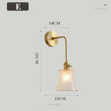 将图片加载到图库查看器，Modern minimalist Living/ Bedroom copper glass wall lamp
