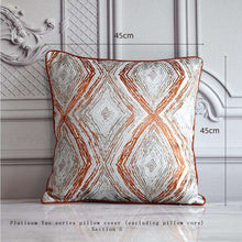 Cargar imagen en el visor de la galería, Light luxury orange jacquard pillow home soft cushion
