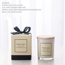 Carregar imagem no visualizador da galeria, White glass cup with wooden lid scented candle
