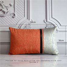 Cargar imagen en el visor de la galería, Light luxury orange jacquard pillow home soft cushion
