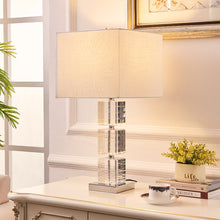 将图片加载到图库查看器，European style living room bedroom square crystal table lamp
