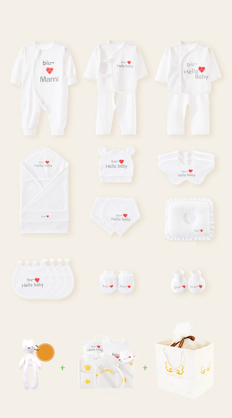 Newborn cotton baby clothes set gift box